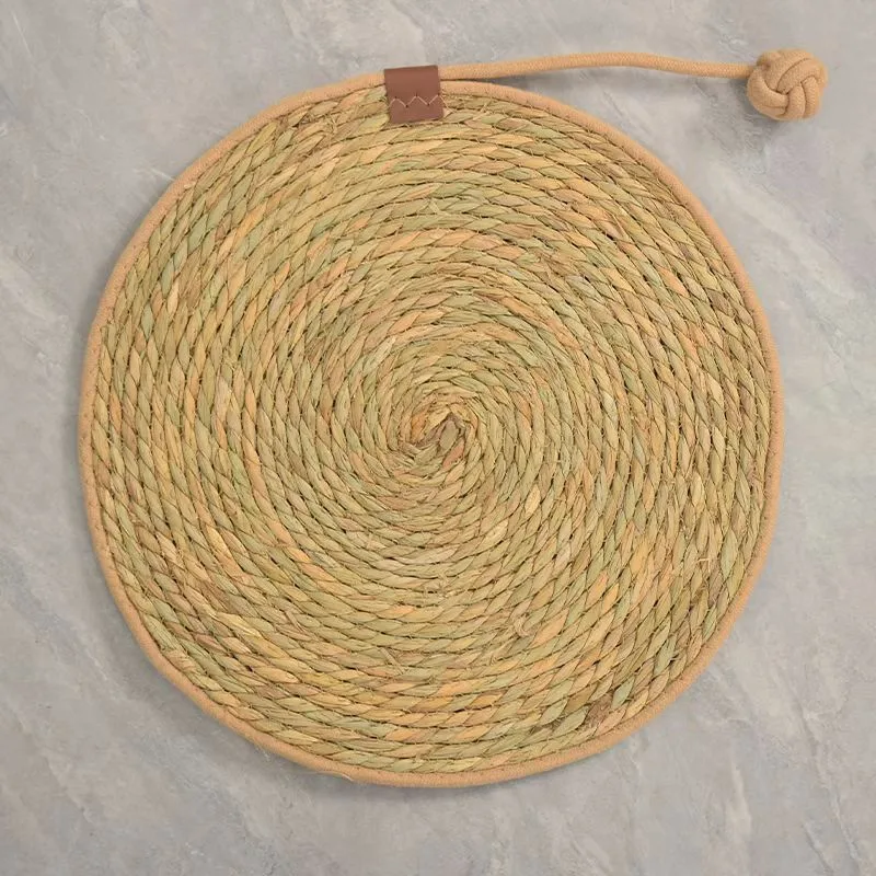 Натуральный коврик из рогоза, когтеточка для кошек 40*40см — фото 4
